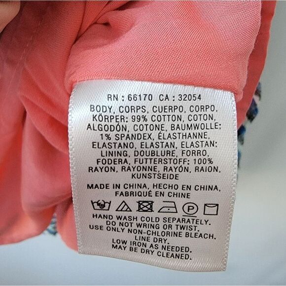 ANTHROPOLOGIE MAEVE One Shoulder Gingham Waverly Dress Blue Motif Size 8 - Picture 5 of 12